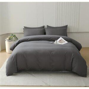 Dark Grey Comforter Set - Full Size Deep Comforter Quilt for Teen Boys